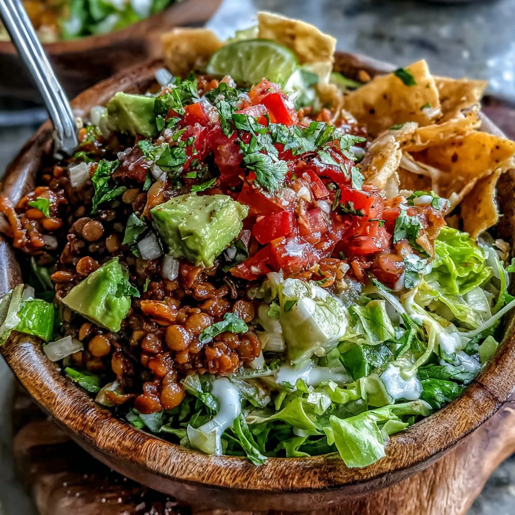 Lentil Taco Salad Bowl