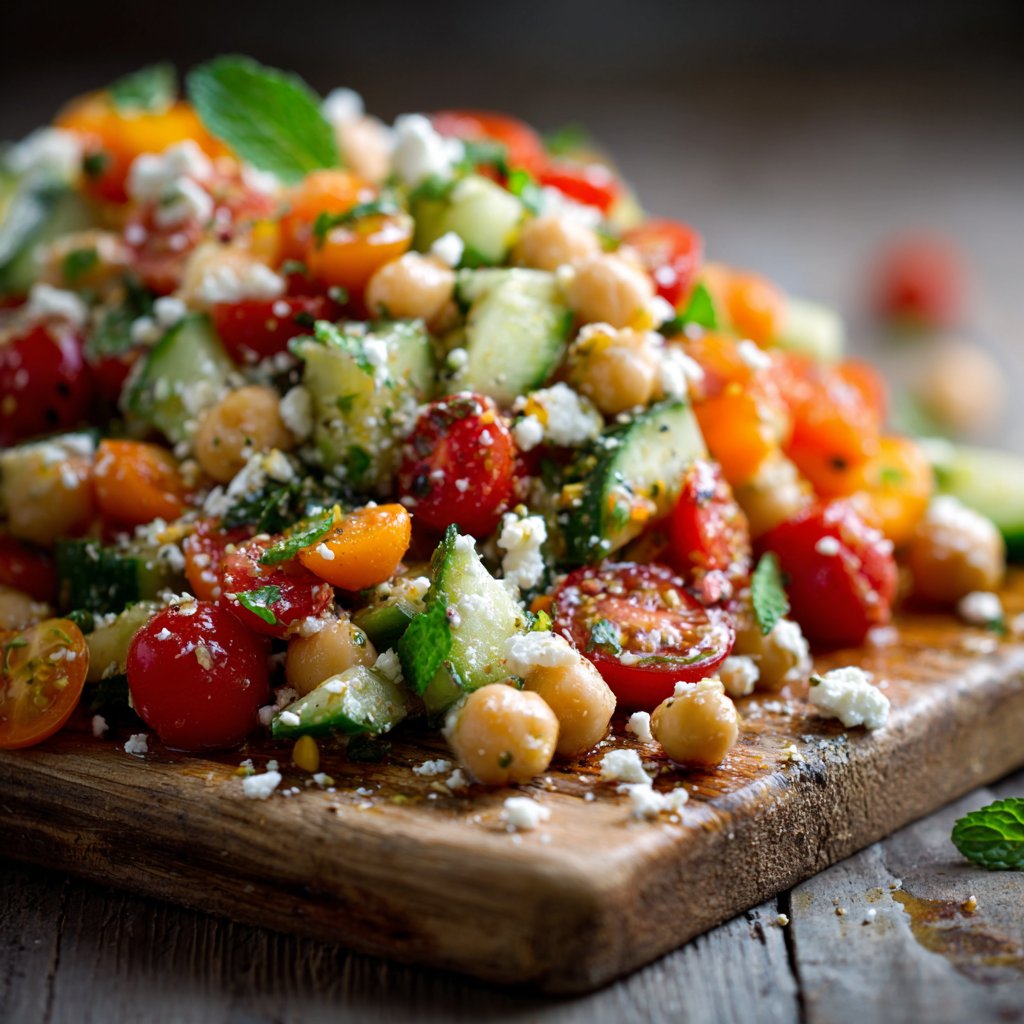 Mediterranean Cucumber and Chickpea Salad
