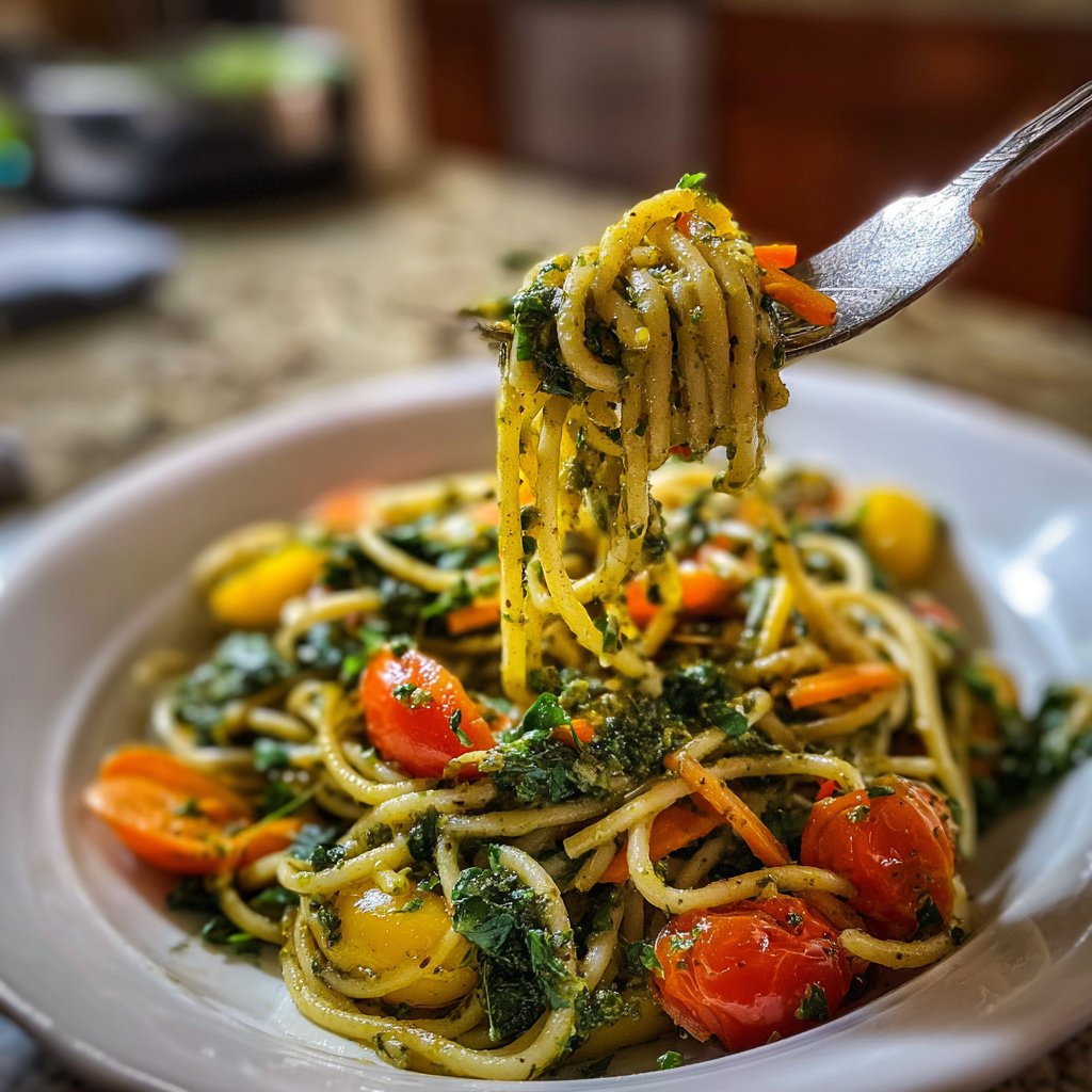 Quick Pesto Pasta Primavera